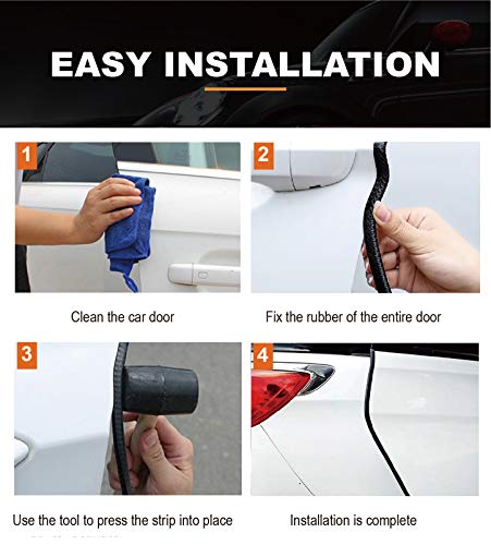 Car Door Edge Guards Black, 16Ft Rubber Seal Protector U Shape Edge Trim Car Door Edge Protection Fit for Most Car - size: 16Ft(Black )