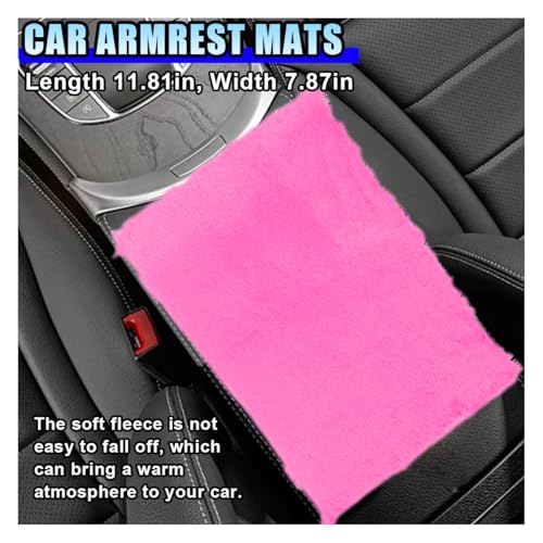 10PCS Fluffy Car Accessories Set, Furry Steering Wheel Cover with Warm Fuzzy Gear Shift Cover Ball Keychain Handbrake Cover Console Seat Belt Shoulder Pads & Diamond Ignition Ring Cup Mats (Pink) - color: Pink