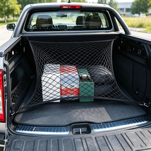 Cargo Net Suitable for Daily Light Loads of SUV Trucks,Mesh Organizer 4'x4' Stretches to 7'x7',Highly Elastic Truck Bed Net for Pickup Truck Bed - size: 4'x4'
