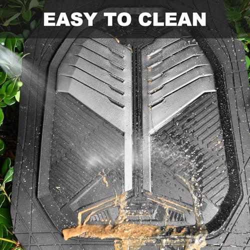 CAR PASS Heavy Duty Rubber Car Mats, Deep-Dish Car Floor Mats All Weather, Universal Two-Tone Trim-to-Fit for SUVs Trucks Sedans, Waterproof Anti-Slip, 3 Pieces V12 Black and Metallic Gray - color: Black and Gray