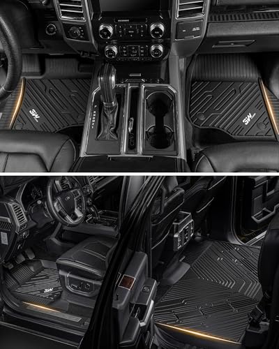 3W Floor Mats Fit for Chevrolet Silverado EV 2024-2025 2026 (WT & RST)/GMC Sierra EV/Sierra EV Denali Accessories TPE All Weather Floor Liner, 1st and 2nd Row Car Mats - size: Chevy Silverado EV 2024-2025 Floor Mats