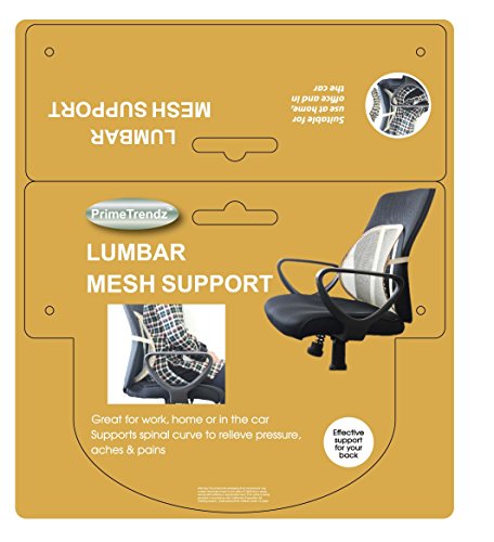 Black Lumbar Mesh Back Brace Support Office Home Car Seat Chair Ventilate Cool Cushion Pad with Massage | Breathable, Massage Beads for Ultimate Comfort (1 Piece)