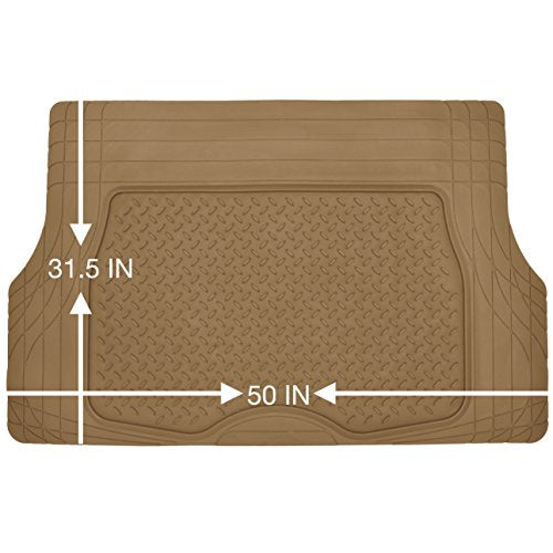 BDK Premium Cargo Car Trunk Mat/Liner - PVC (Beige) (31.5" x 50") - color: Beige