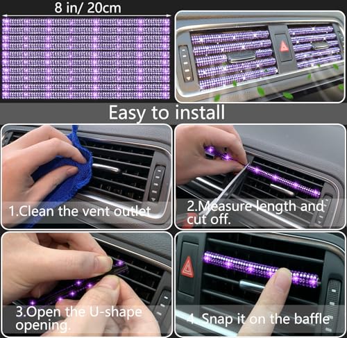 NBTEPEM 27 PCs Purple Violet Bling Car Accessories Set for Women, Steering Wheel Covers Universal Fit 15 Inch, Bling License Plate Frame, Bling Phone Holder, Bling Car Coasters - color: Purple Violet Diamond