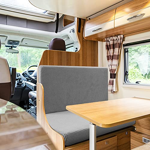 Tlswshsy RV Dinette Cushions Covers- RV Stretch Sofa Seat Slipcovers -Washable Loveseat Sofa Furniture Protector for RV Camper Car Bench (Grey 2 Backrest Covers & 2 Bench Covers) - color: Grey
