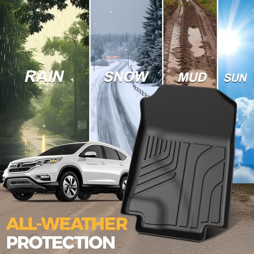 Floor Mats for Honda CRV 2012-2016, All Weather Floor Mats Trunk Cargo Liner with Backrest Protectors Accessories, Full Coverage Set (Not fit Touring/EX-L) - style: For Honda CR-V | 2012-2016