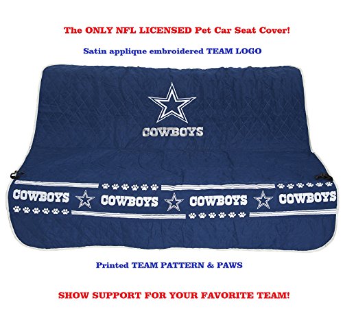 Pets First NFL CAR SEAT COVER - DALLAS COWBOYS Waterproof, Non-slip BEST Football LICENSED PET SEAT cover for DOGS & CATS,55 x 50 Inches - color: Dallas Cowboys
