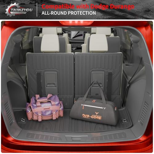 Floor Mats Compatible with 2016-2025 2026 Dodge Durango 6 Seats Cargo Mat Back Seat Protector Trunk Liner 2024 Durango Accessories (Fit 6 Seats, 3rd Row Backrest Mats+Trunk Mat+Floor Mats) - style: For Dodge Durango 6-Seater | 2016-2026