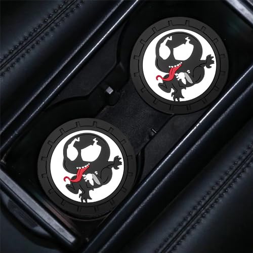 Venom Car Cup Holder Coasters for Marvel Fans, The Venom Car Coasters for Car Cup Holder Insert,Silicone Non-Slip Car Cup Mat,2.75'' - color: Bd-duye