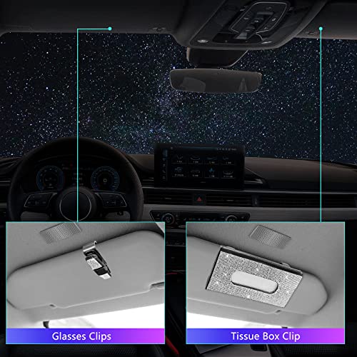 25PCS Bling Car Car Accessories Set,15 Inch Steering Wheel Cover,Shiny License Plate Frame,Center Console Cover and Rearview Mirror Set and Other Car Accessories(White) - color: White
