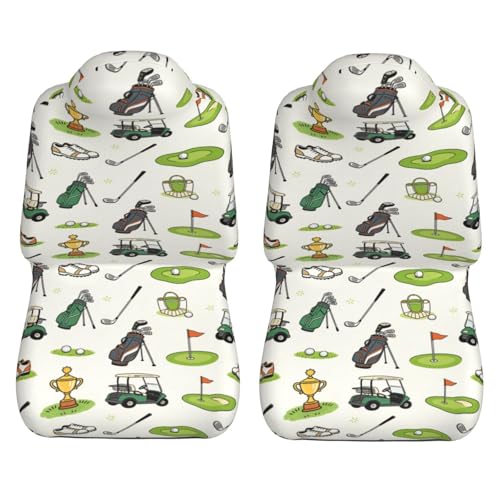 Golf Front Seat Covers 2 Pack, Vehicle Seat Protector Car Mat Covers, Fit Most Bucket Seats - color: Golf