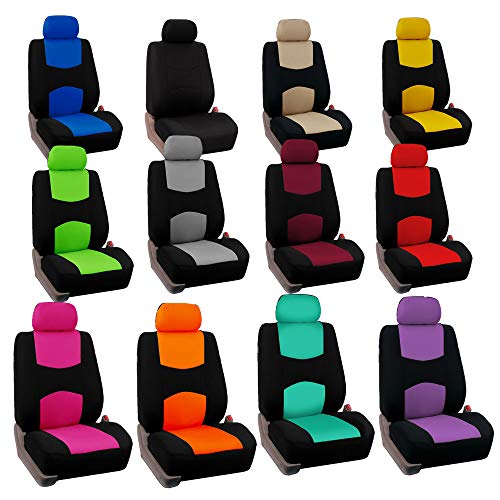 FH Group Car Seat Covers Front Set in Cloth -Car Seat Covers for Low Back Car Seats with Removable Headrest,Universal Fit,Automotive SeatCovers,Washable Car SeatCover for SUV,Sedan,Van Purple - color: Purple, style: Seat Cover Front Set