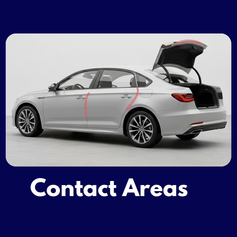 Door Edge Paint Protection Film, Car Door Handle Cup, Scotch Guard, Mini Knife, Squeege Cloth PPF Precut, Universal Fit, Protector, Upromax SelfHealing Scratch (Door Edge/Clear/4-Doors)