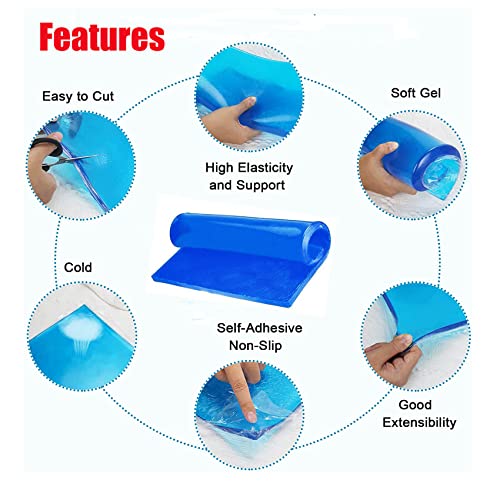 Motorcycle Seat Gel Pad Shock Absorption Mats Reduce Fatigue Comfortable Soft Cooling Fabric Cushion DIY Seat Pad Car Seat Driver Office Chair Seat Cushion(20 x 20 x 2cm) - size: 20 x 20 x 2cm