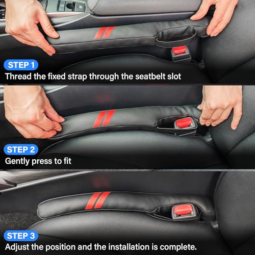 Car Seat Gap Filler for Dodge Accessories Durango Charger Challenger Dart Journey Block The Gap Between Seat and Console Stop Things from Dropping (2PCS, Black)