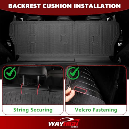 Wayhigh® Floor Mats for 2015-2020 Chevy Suburban & GMC Yukon XL(Only 8 Seats) (with 2nd Row Bench Seat) All Weather Trunk Mat with Backrest Mat Waterproof Duty Cargo Liners Accessories - style: 5) For Chevy Suburban / 2015-2020 / Floor Mats with Seatback