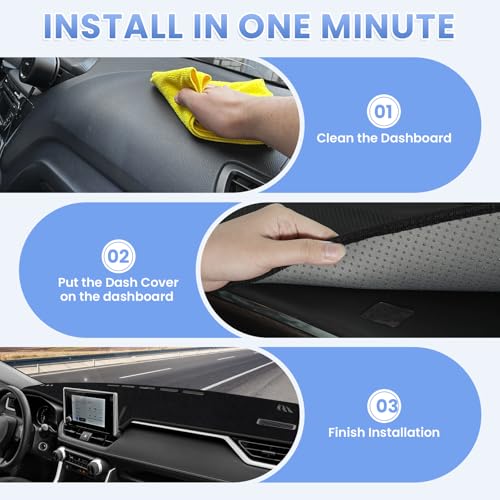 Sunsdrew Dash Cover for 2019-2025 Toyota Rav4 Dashboard Cover Mat for Rav4 Accessories Sunshade Nonslip Mesh Protector No Glare - size: 19+RAV4 Dash Cover