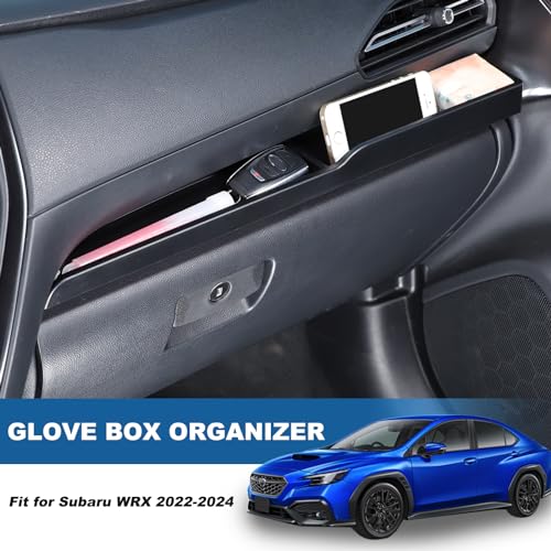Passenger Dashboard Organizer Tray Compatible with Subaru WRX 2022-2024/ Crosstrek 2024 2025 Passenger Storage Organizer Mat Glove Box Storage Organizer Tray Anti-Slid Pad Interior Accessories