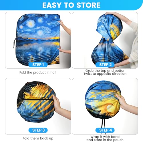 Windshield Sun Shade - Windshield Sun Shade Foldable Offers Ultimate Protection for Car Interior UV Protection Car - color: Multicolor