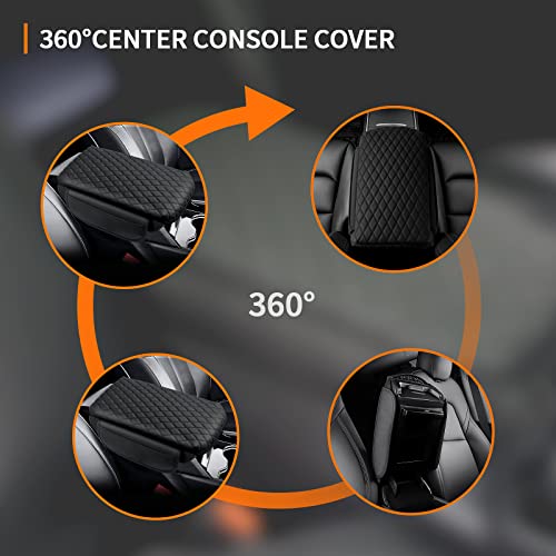 Custom for Center Console Cover Jeep Grand Cherokee L 2021-2025 2026/Jeep Grand Cherokee WL 2022-2026 Armrest Cover Accessories Leather Armrest Seat Box Cover Protector with Pockets Storage Bag - size: Jeep Grand Cherokee L 2021-2025 2026
