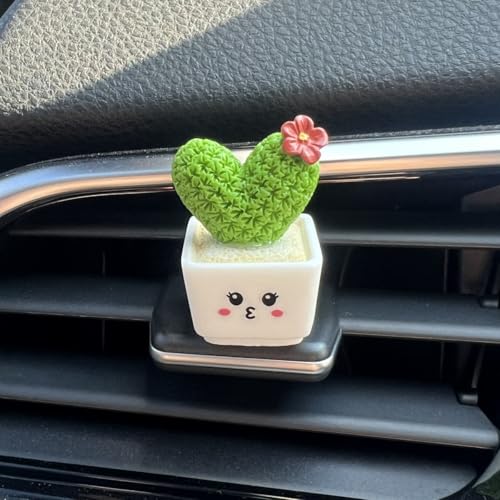Car Rearview Mirror & Dashboard Accessories - Succulent Cactus Decor, Aesthetic Car Ornament, Funny Interior Decoration Gifts