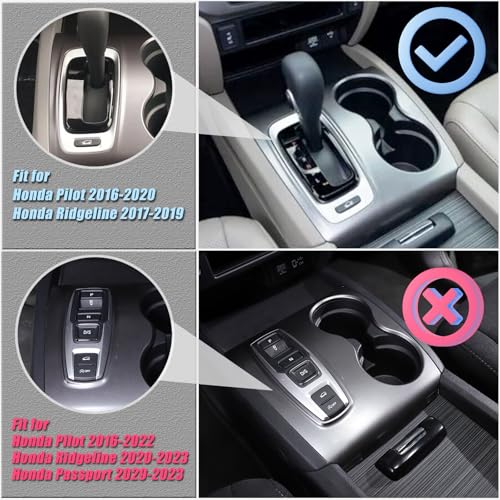 Gear Shift Panel Cover Trim for Honda Pilot 2016-2020/ Honda Ridgeline 2017-2019, ABS Automotive Center Consoles Cup Holder Cover Protector Accessories (Pear Wood Grain) - color: Pear Wood Grain