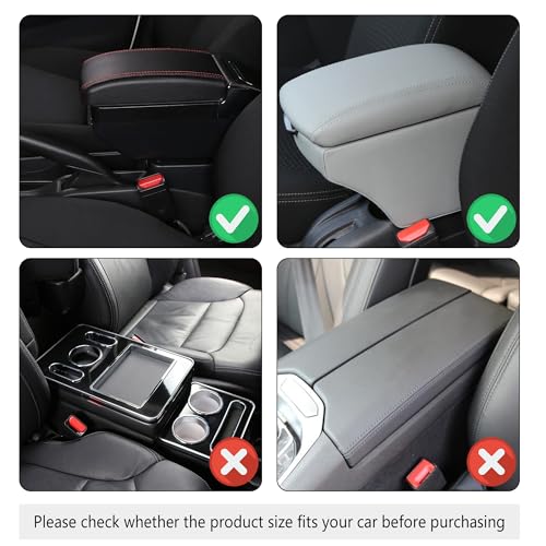 IHOTDER Stylish Car Center Console Cover,PU Leather Car Armrest Cover Prevent Scratches on Center Console,Universal Car Armrest Cushion Car Accessories Interior for Car SUV Truck (Purple) - color: Purple