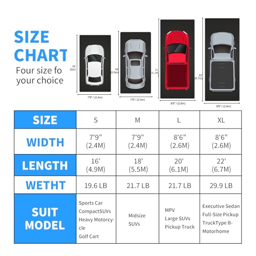 MIALUTY® Garage Floor Mat,(7'9" x 18'),Heavy Duty PVC Under Car Containment Mat with Raised Edge Waterproof Oil-Proof Non-Slip Against Snow Rain Mud All-Weather Easy to Clean - size: 7'9" x 18'