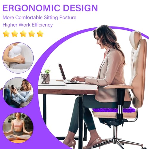 Large Gel Seat Cushion for Long Sitting with Non-Slip Cover, Soft & Breathable, Seat Cushion for Chair, Car, Office, Desk Chair, Wheelchair (18" x 17") - size: 18" x 17"