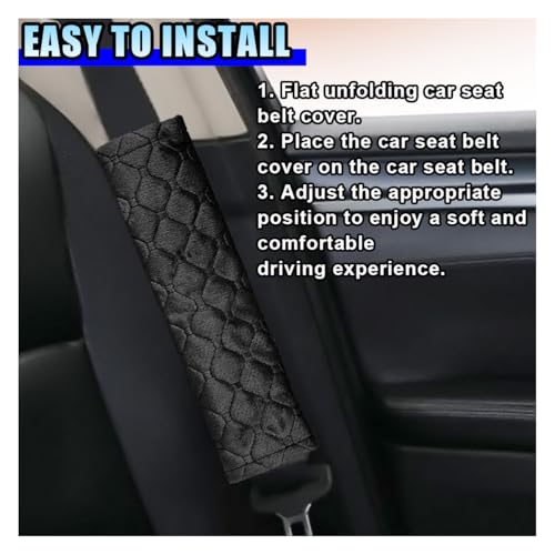 5PCS Car Seat Belt Pads Cover - Soft Comfort Seatbelt Covers Protect Your Neck and Shoulders - Auto Seat Belt Shoulder Strap Cover Protector Pads - Shoulder Cushion Harness Pad for Car/Bag (Black) - color: Black