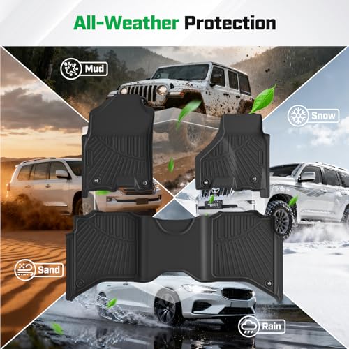 Cartist Floor Mats for 2013-2018 Dodge Ram 1500/2500/3500 Crew Cab,1500 Classic 2019-2024 Crew Cab, All Weather Floor Liners for Ram Accessories, Heavy Duty TPE Car Mats, Car Accessories - size: 4)Dodge Ram 1500/2500/3500 13-18