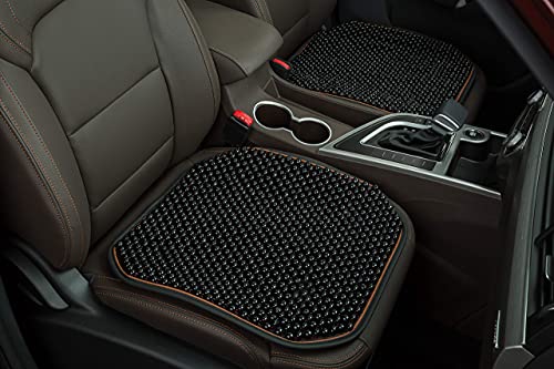 Beaded Car Seat Cushion Massaging Durable Large Beaded Seat Covers for Cars Chair Trucks for Autumn Summer Natural Wood 1-PC (1-Black-FD) - color: Black