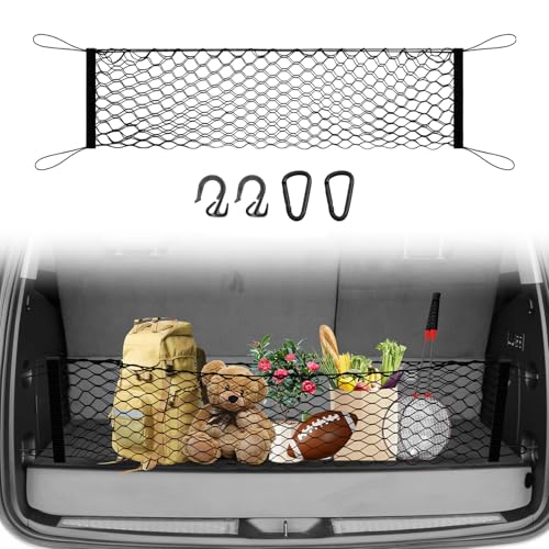 Cargo Net for Chevy Tahoe/Suburban/GMC Yukon 2015-2020 Envelope Style | Elastic Mesh Net | Heavy Duty | Metal Hooks | Chevrolet Tahoe Trunk Net Accessories - size: Chevrolet Tahoe