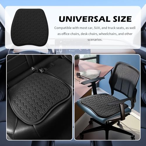 2026 New Gel Car Seat Cushions for Driving,Breathable & Non-Slip Car Seat Pads for Pressure Relief,Universal Driver Seats Cushion as Cars Accessories Interior for Most Vehicles