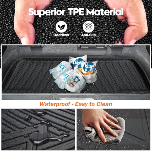 KUST Trunk Cargo Mat for Honda Odyssey 2011-2017, Rear Cargo Trunk Liner All Weather Cover for Odyssey Accessories TPE Rubber Raised Edge - style: Odyssey 2011-2017 │ Trunk Mat