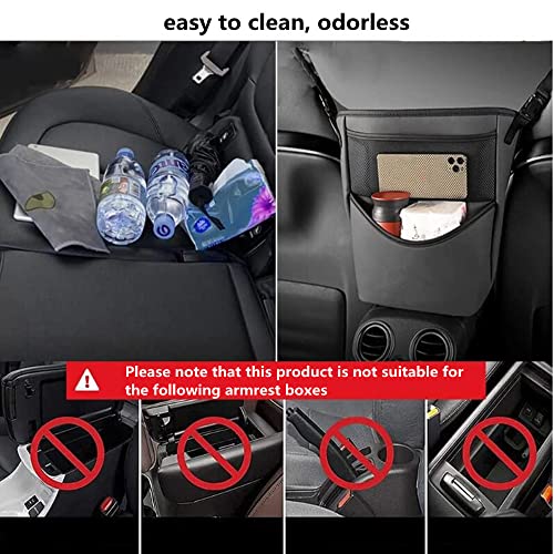 Tumecos Car Handbag Holder Between Seats, Multifunctional Car organizer for Center Armrest Box,Car Storage Bag Pocket Handbag Purse Holder for Storage, Large capacity, wear resistant(Black)