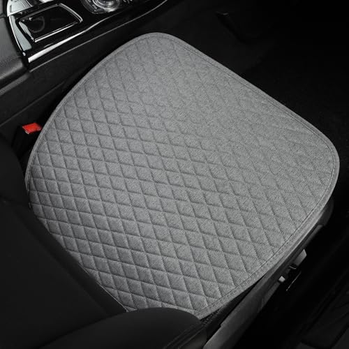 West Llama Linen Car Seat Covers,Bottom Seat Covers for Cars Include 2 Piece Front Driver Seat Pad Mat Universal Fits 90% Vehicles,SUVs,Cars,Sedans(2Piece-Gray) - color: B-Gray, size: 2 Front Bottom Seat Covers