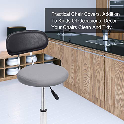 Tatuo Round Bar Stool Seat Covers Washable Stool Cushion Slipcover Elastic Bar Chair Covers for 14-17 Inch Chair (Gray, 4 Pieces) - color: Grey