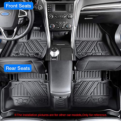 KUST All Weather Floor Mats for 2019-2025 Infiniti QX50/2022-2025 QX55 Accessories Car Mats 1st & 2nd Row Floor Liners, TPE Rubber Raised Edge - style: For │ QX50 2019-2025 │ Floor Mats
