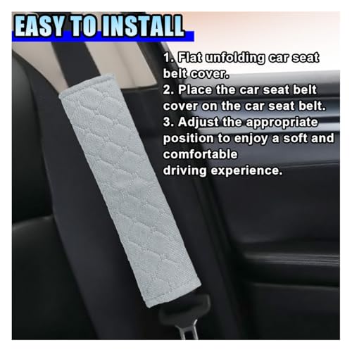 5PCS Car Seat Belt Pads Cover - Soft Comfort Seatbelt Covers Protect Your Neck and Shoulders - Auto Seat Belt Shoulder Strap Cover Protector Pads - Shoulder Cushion Harness Pad for Car/Bag (Grey) - color: Grey
