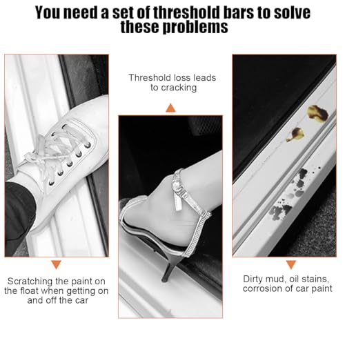 Car Door Sill Protector, 4PCS Anti-Scratch & Waterproof Auto Door Edge Step Threshold Protection, Vehicle Exterior Entry Guard Cover, Universal for SUV Sedan Truck (Black/Red/Sport)