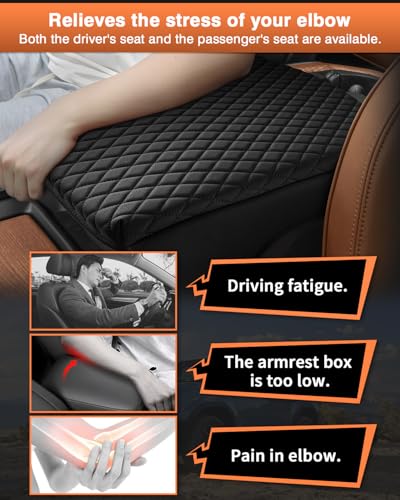 Shademax Center Console Cover for Dodge Ram 1500 2026 2025-2019, Armrest Cushion Pad Cover for 5th Ram 1500 2500 3500 Accessories Arm Rest Cushion Leather Bucket Seat Console Protector Anti-Scratch - size: Size for Dodge Ram 1500 2500 3500 2019-2026