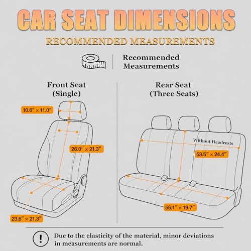 Car Seat Covers 5-Piece Full Set Durable Leather, Anti-Slip Waterproof Car Accessories Custom Fit for Most Cars, SUV & Sedan(Black)