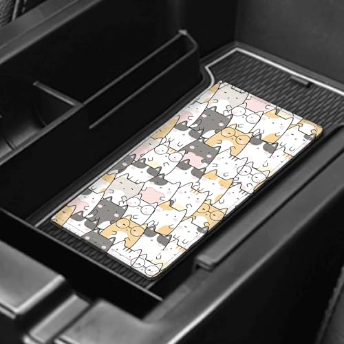 Leather Car Registration and Insurance Card Holder, Cute Car Accessories Vehicle Glove Box Car Organizer for Documents, Cards, License Cute Cats - color: Cute Cats