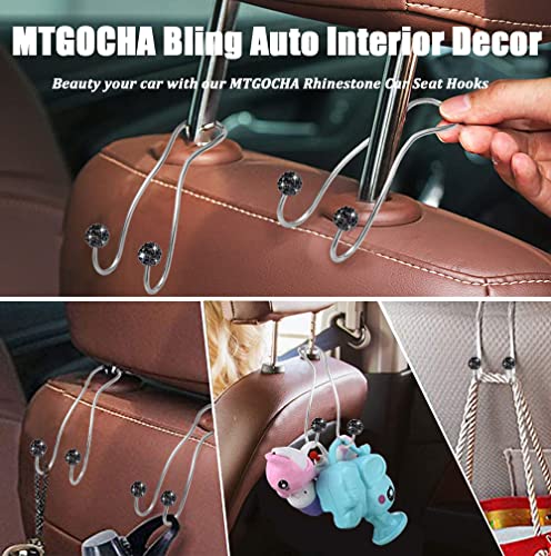 Bling Purse Hook for Car Headrest, Upgraded Cute Car Seat Hooks for Bag Handbag, Durable Stainless Auto Purse Hanger Holder 2 Pack, Black - color: Black