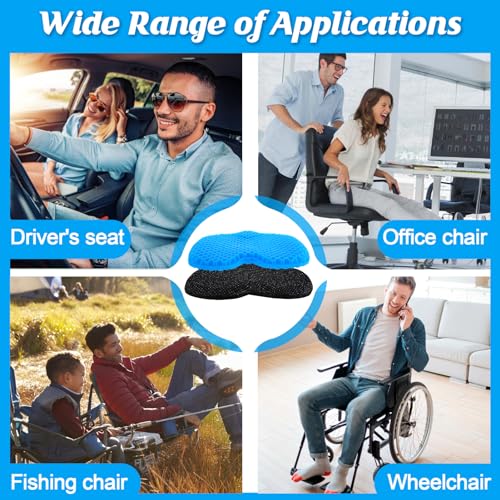 Anti Slip Kayak Seat Cushion-Thick Breathable Comfortable Waterproof-Gel U Shape Seats Pad with Non-Slip Cover, Lifetime Kayak Seat for Sit in Inflatable Kayaks Canoe Boat Accessories, 2 Pcs