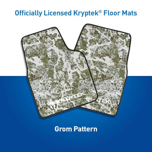 Coverking Universal Car Floor Mats Set of 2 (Front Driver and Passenger) Kryptek Grom Camo - All-Weather Protection for Mud, Dirt, Rain, Spills, Non-Slip Backing, Fits Cars Trucks SUVs Jeeps - style: Kryptek Grom