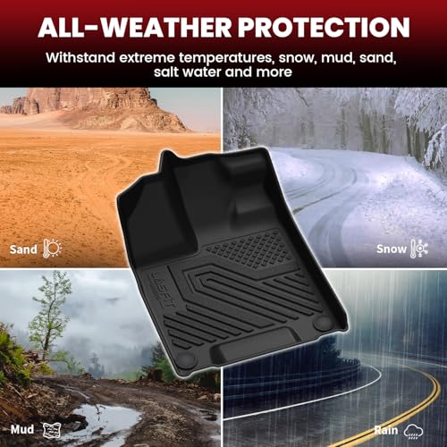 LASFIT Floor Mats & Cargo Mat for Honda Pilot 2016-2022 (7 Passengers), Split & One-Piece Foldable Seating TPE Floor Liners Accessories, 1st & 2nd & 3rd Row & Cargo Liner with Backrest Mat, Black - size: 7)For Honda Pilot | 2016-2022 | Full Set