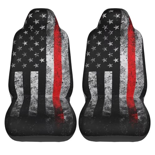 Bucket Seat Covers 2 Pack Black Flag Stain Resistant Car Seats Cover Driver Seat Protector for Automotive, Van, Truck, SUV, Sedans Premium Universal Fit Cars Accessories - color: Black Flag