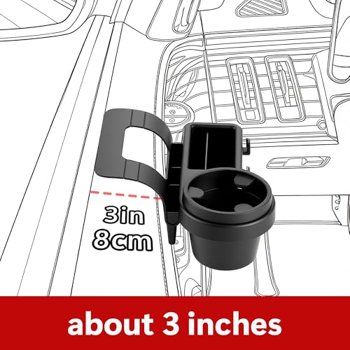 Li&Zhao Car Cup Holder - Hanging Car Door Window Drink Coffee Door Cup Holder with Clip-On Design, No Drill Universal Fit for All Vehicles, Perfect for Drivers and Truckers